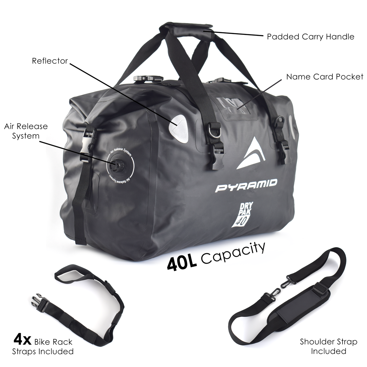 Motorcycle Dry Bag Rhinowalk Otorcycle Tail Bag 45L Waterproof