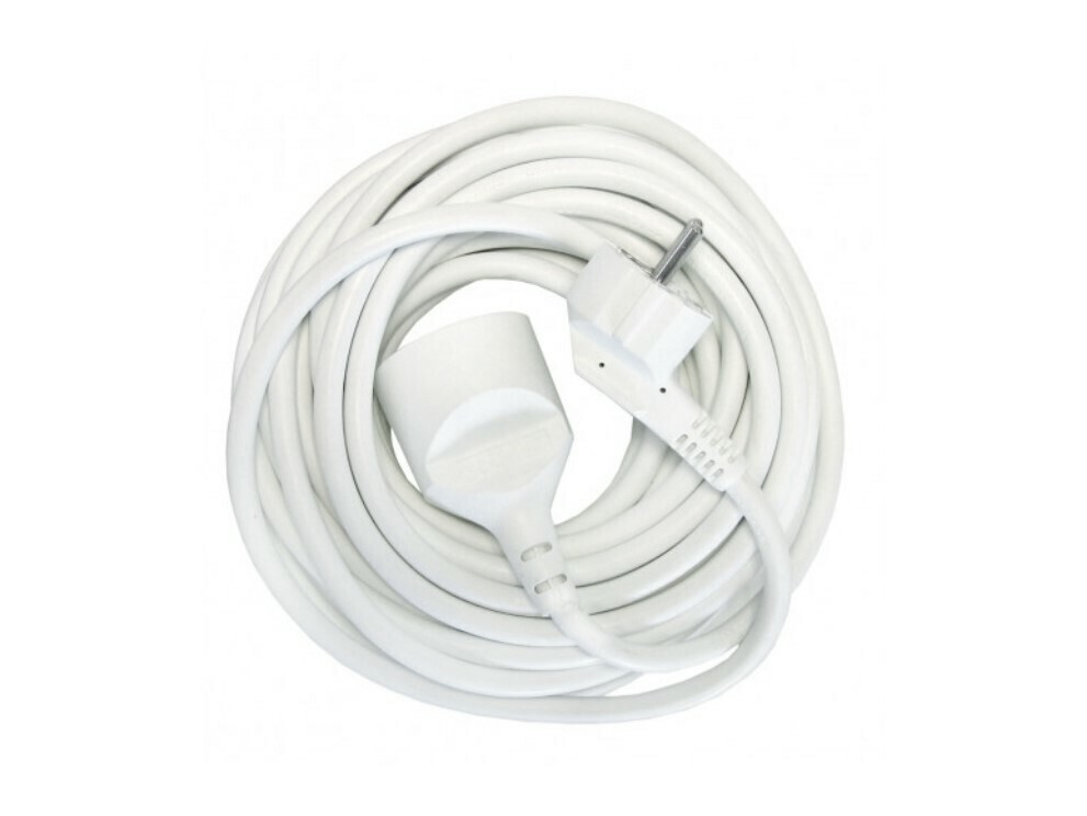Rallonge electrique avec terre de 10m Chacon blanc avec isolation renforcee du cable