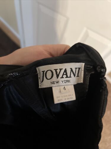 Jovani Long Gown Black With scarf Strapless Formal Dress Womens Size 4 - Picture 4 of 8