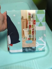 St. Nicholas Square Holiday Cheer Christmas Fabric Shower Curtain NEW