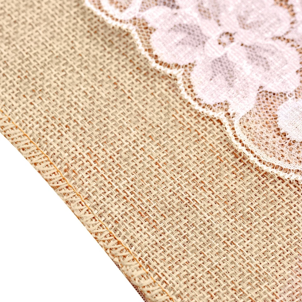 1-100PCS Toile de Jute Housse Chaise Écharpe Nœud Mariage Anniversaire Fête Déco - Photo 4/4