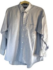 Chaps Wrinkle Free Oxford Mens Button Down Dress Shirt Blue Size 18 34/35