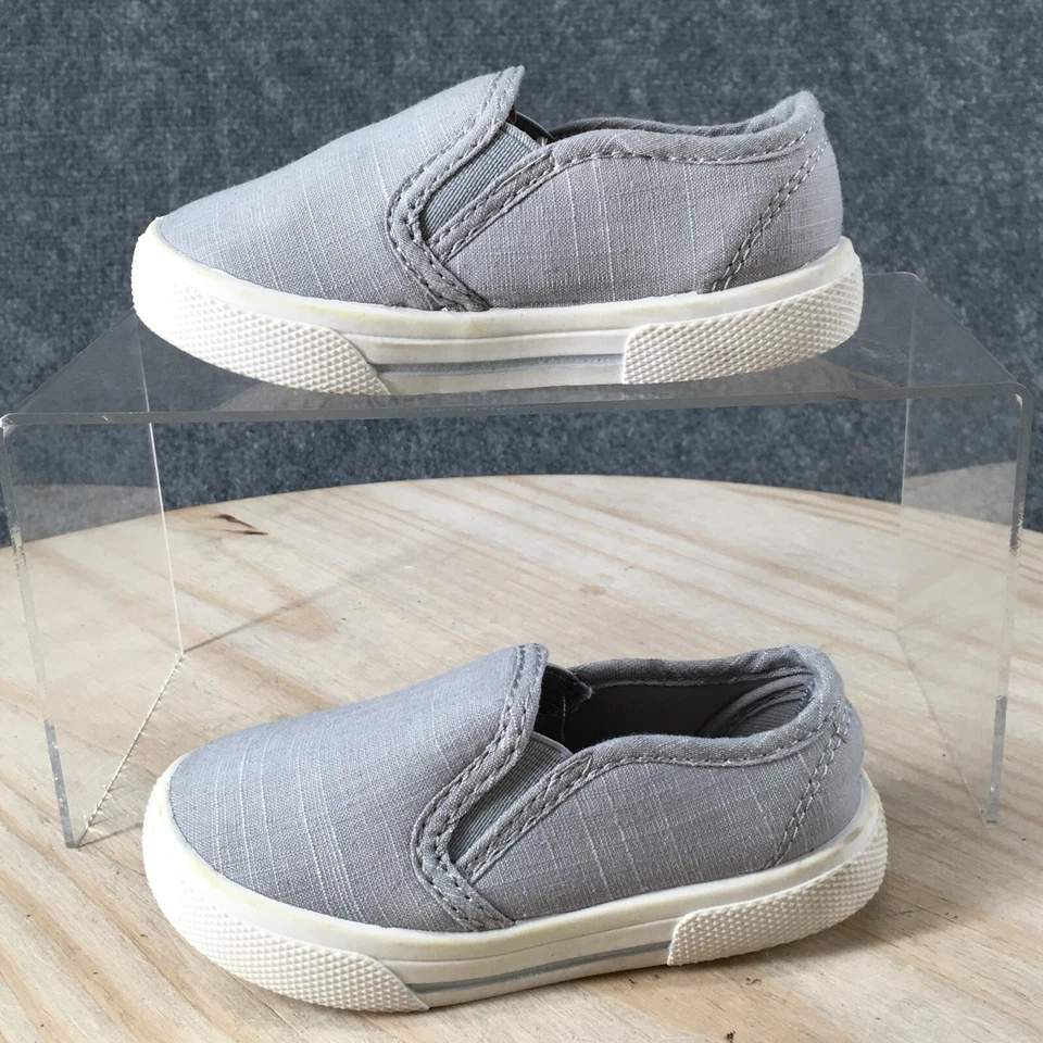 Zapatos Carters Niños 7 Niños Informales Sin Cordones Mocasines Planos Gris Tela Punta Redonda Foto 2 de 4
