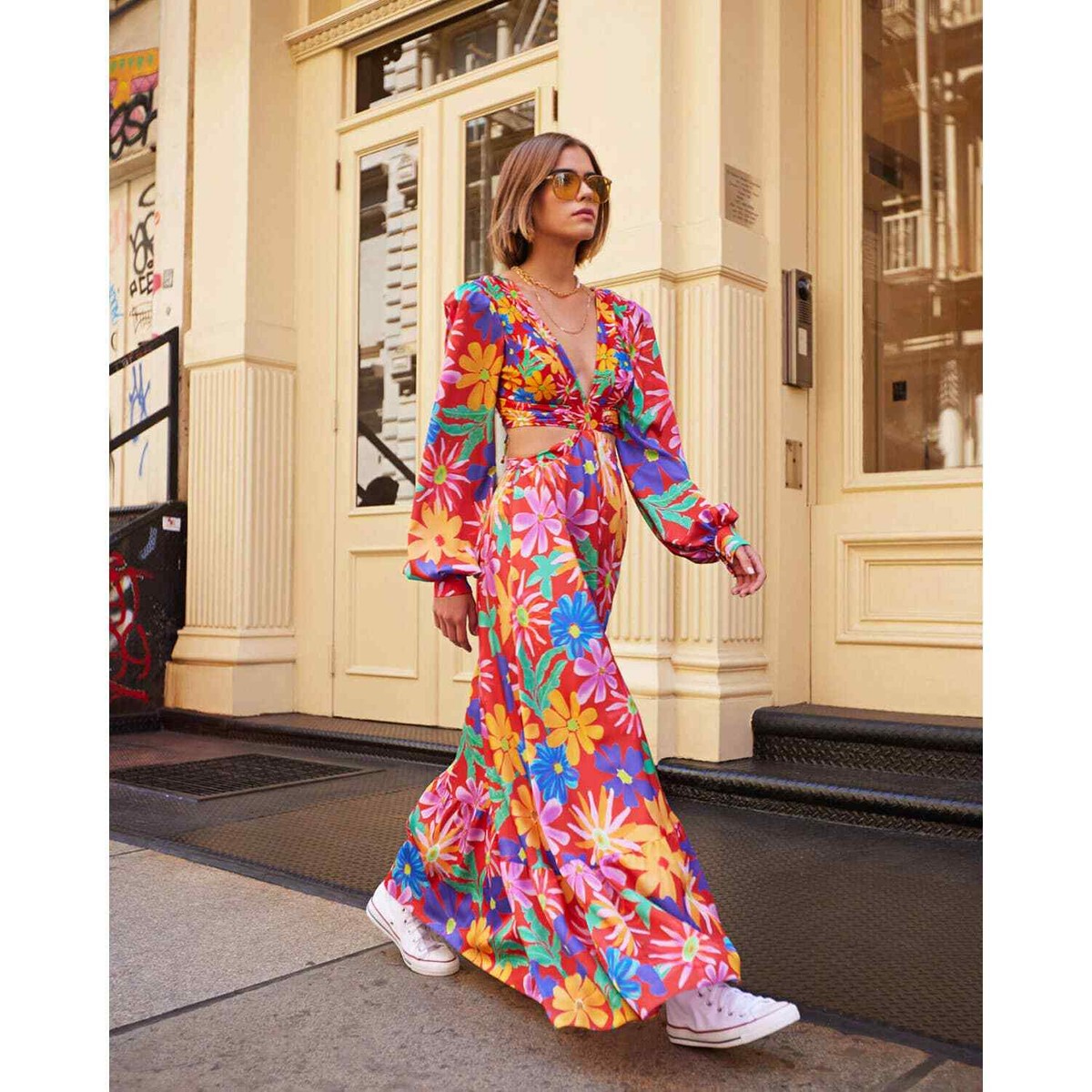 PatBo ASTER LONG SLEEVE CUT-OUT DRESS Small | eBay
