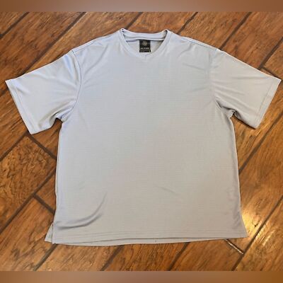 FX Fusion tee men s Large silver grey shirt v neck performance stretch Golf NWT