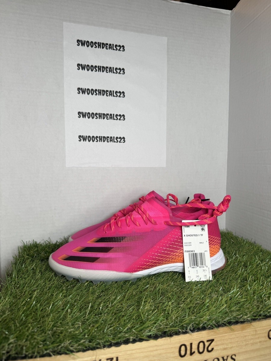 Adidas X Ghosted.1 TF Soccer Shoes FW6963 Turf Pink Mens 6.5 / Womens 7.5