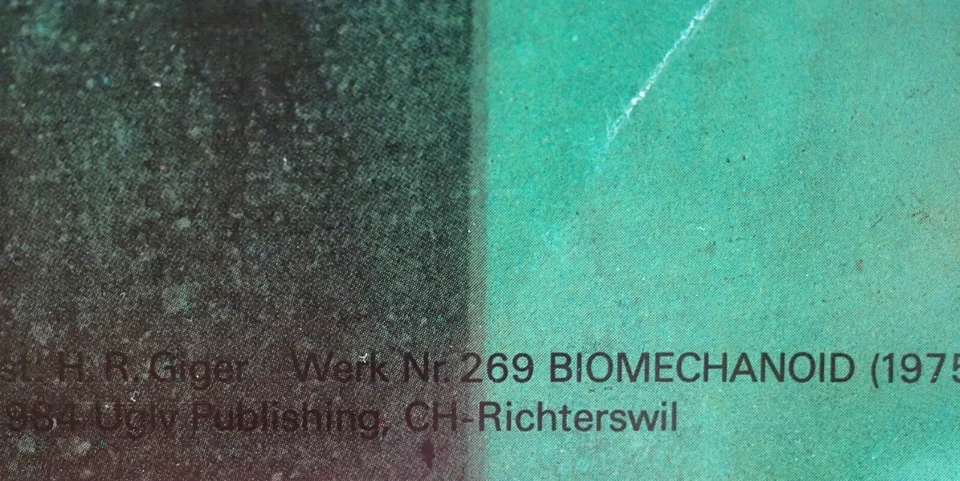 BIOMECHANOID-H.R. GIGER  POSTER 20X27.5 UGLY PUBLISHING-HTF 1984 Werk Nr.269 - Image 2 of 2