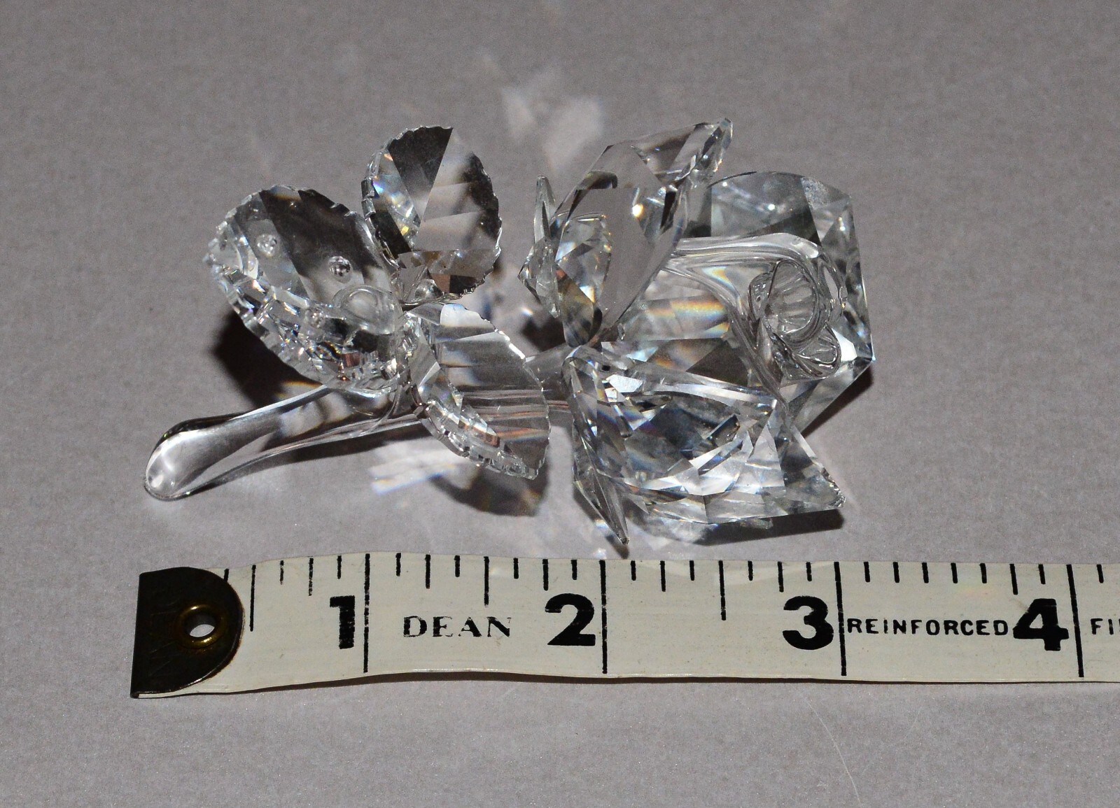 Swarovski Clear Crystal Rose Ornament Good condition no chips Cracks or