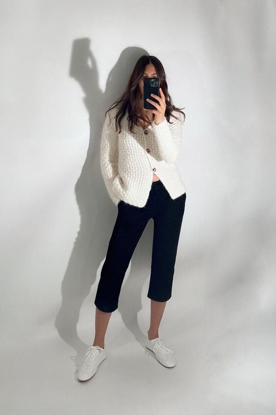 NWT ZARA STRUCTURED KNIT CARDIGAN S $70 | eBay