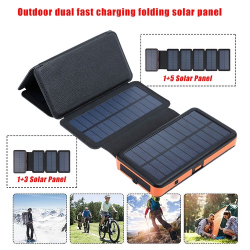 Solar Powerbank 46800mAh Tragbare Ladegerät mit 6 Solarpanels LED-Licht 2 USB - Bild 1 von 35