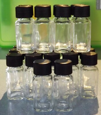NOS - Glass  1/2 Ounce, French Square Bottles - Case of 330 - Caps Included!