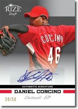 DANIEL CORCINO 2012 Rize Rookie Autograph BLACK Auto RC #/50