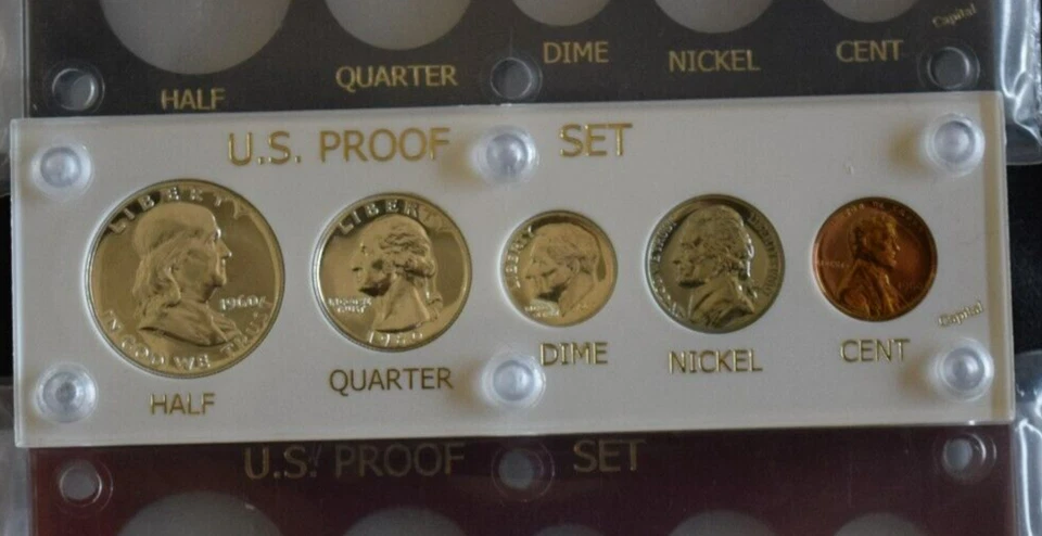 Conjunto de prova 1960 Estados Unidos em suporte capital, vermelho, preto ou branco. Com Dis. Stnd - Imagem 2 de 4