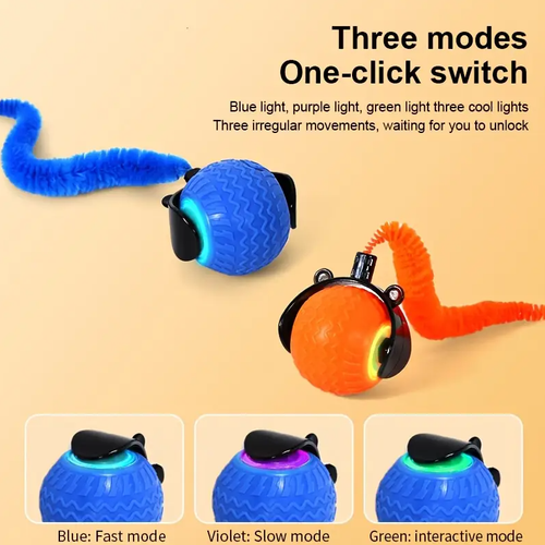 Interaktiver Katzenspielzeug Ball USB Wiederaufladbar mit Schwanz Smart Motion Haustierspielzeug Indoor - Bild 16 von 18