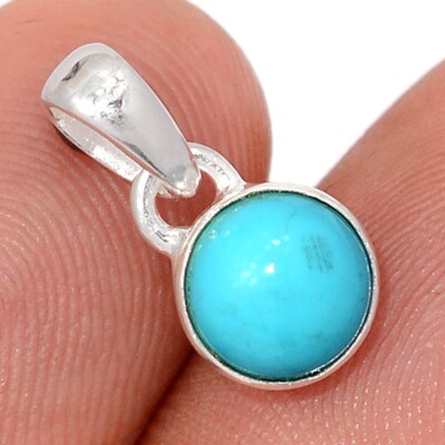 Natürlicher Kingman Türkis 925 Sterling Silber Anhänger Schmuck CP74759