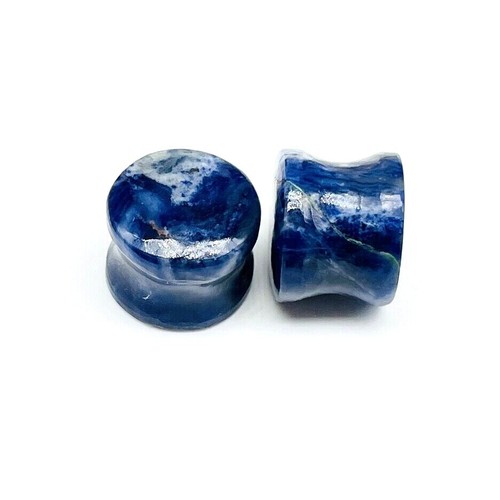 Natural Sodalite Plugs, Double Flare, Handmade, Size 3mm to 50 & More Customiz - Picture 11 of 12