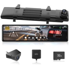 REDTIGER 4K Dash Cam Front and Rear View Mirror Dash Cam Backup Camera