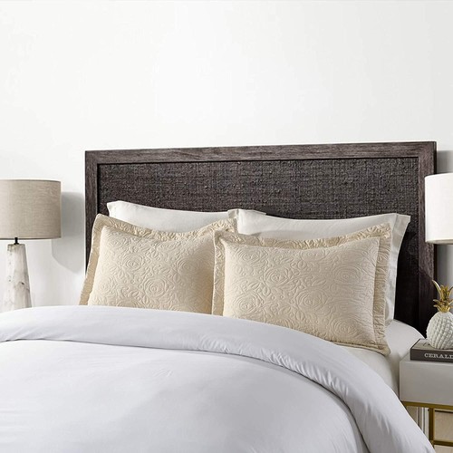 2PCS Embroidered Queen Decorative Microfiber Pillow Shams Set Standard Size - Picture 16 of 89
