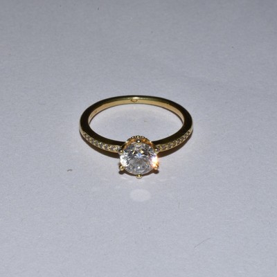 Bague solitaire couronne scintillante transparente Pandora taille