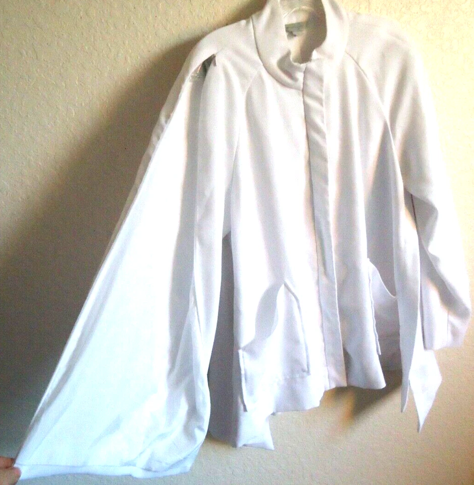 Belle Sky Women's White Asymmetrical Jacket Zip Size-L. #O - Image 4 of 4