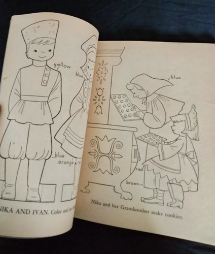 CHILDREN 'ROUND THE WORLD 1954 MERRILL CO. VINTAGE CHILDREN'S COLORING BOOK - Foto 17 di 18