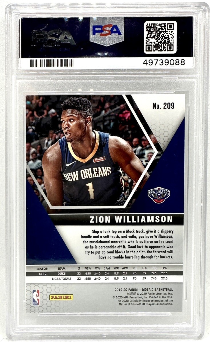 その他 2019 Mosaic Zion Williamson RC PSA10 2019 Panini Mosaic Zion Williamson RC Rookie PSA 10 Gem Mint