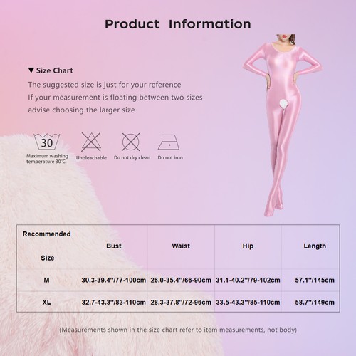Womens Glossy Long Sleeve Full Body Jumpsuit Crotchless Catsuit Stretchy Cutout - Bild 48 von 93