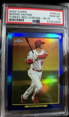 2020 Shohei Ohtani Topps Turkey Chrome Red Blue Refractor #TRC-47 🔥/50 Pop 1🔥