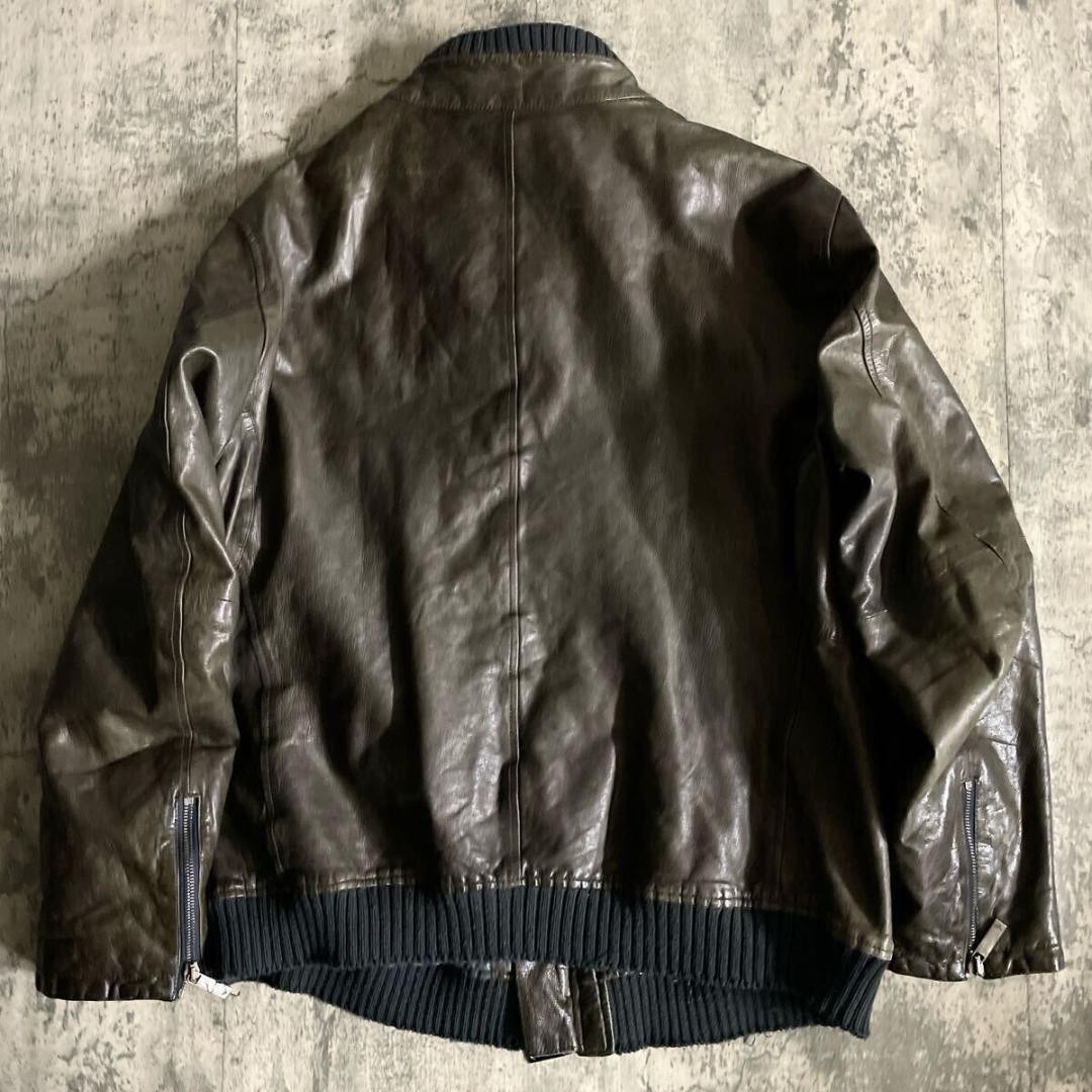 EMPORIO ARMANI Lamb Leather Jacket SizeXL Dark brown | eBay