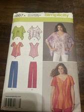 Simplicity 1667 Misses Tops Tunics Pant Sewing Pattern Sz XXS-XXL