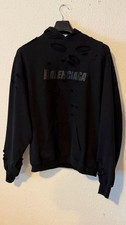 Balenciaga Destroyed Oversize Hoodie Schwarz