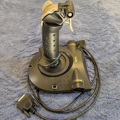 Saitek ST220 Digital Joystick Flight Simulator Stick Gameport DA-15 Untested
