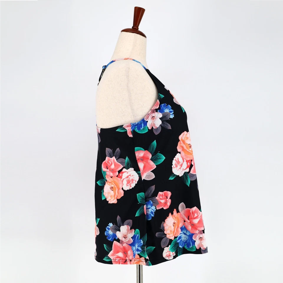 Conjunto de tankini/parte inferior de natación Island Escape floral con aros talla grande 16W Foto 3 de 4