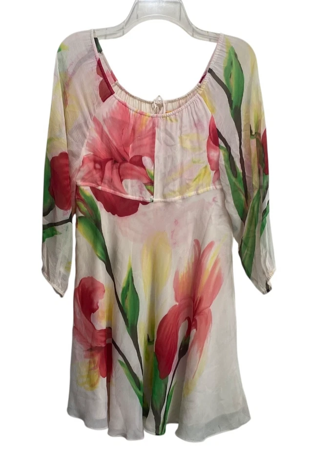 Alice + Olivia 100% Silk Cottagecore Fairy Dress XS Trapece Sheer Party Chiffon - Image 3 of 4