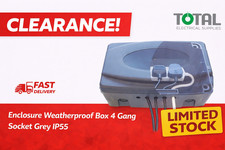 Enclosure Weatherproof Box 4 Gang Socket Grey IP55