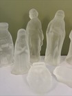 Frosted Glass Christmas Nativity Figures Set of 8 Pieces Open Box 3 Kings Jesus — photo 3