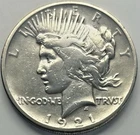 1921 Circulated Silver Peace Dollar Coin
