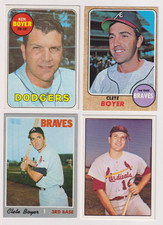 1968-1970 Topps Ken & Clete Boyer Baseball Card Lot (3) + 1978 TCMA The 1960s NM