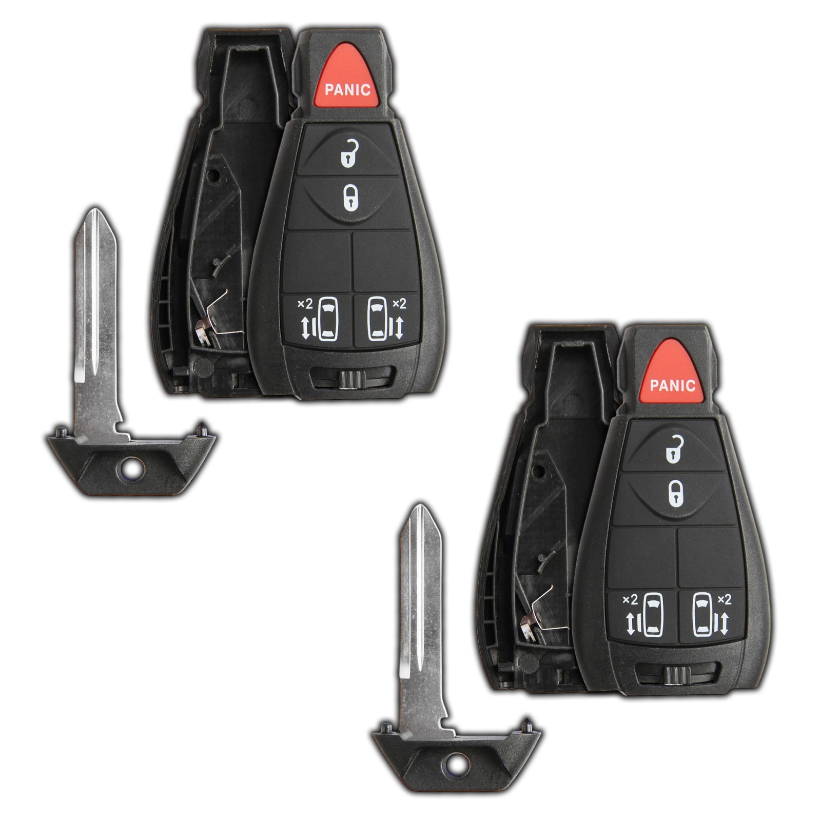 2 Key Fob Remote Shell Case Replacement for Jeep Dodge Chrysler VW IYZ-C01C
