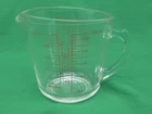 Vintage Pyrex 516 Red Letter D-Handle 2 Cup 16 oz Liquid Glass Measuring Cup USA