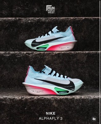 New 14 Nike ZoomX Alphafly Next% 3 Glacier Blue Mint Foam Running