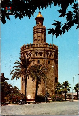 Seville Spain Torre del Oro Tower Continental Postcard B947