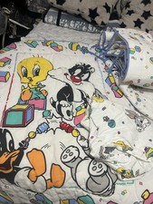 Baby Looney Tunes Crib Quilted Cotton Comforter, Sheet Set 3 pieces