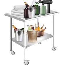 24 x 36 in Kitchen prep Table, Stainless Steel Work Table for Outdoor, Garages