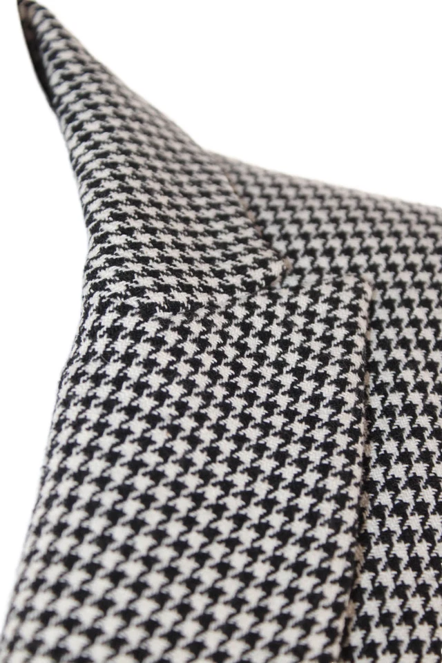 Blazer Veronica Barba Mujer Negro Cuadros Manga Larga Cuello Botón Talla 0 Foto 2 de 4