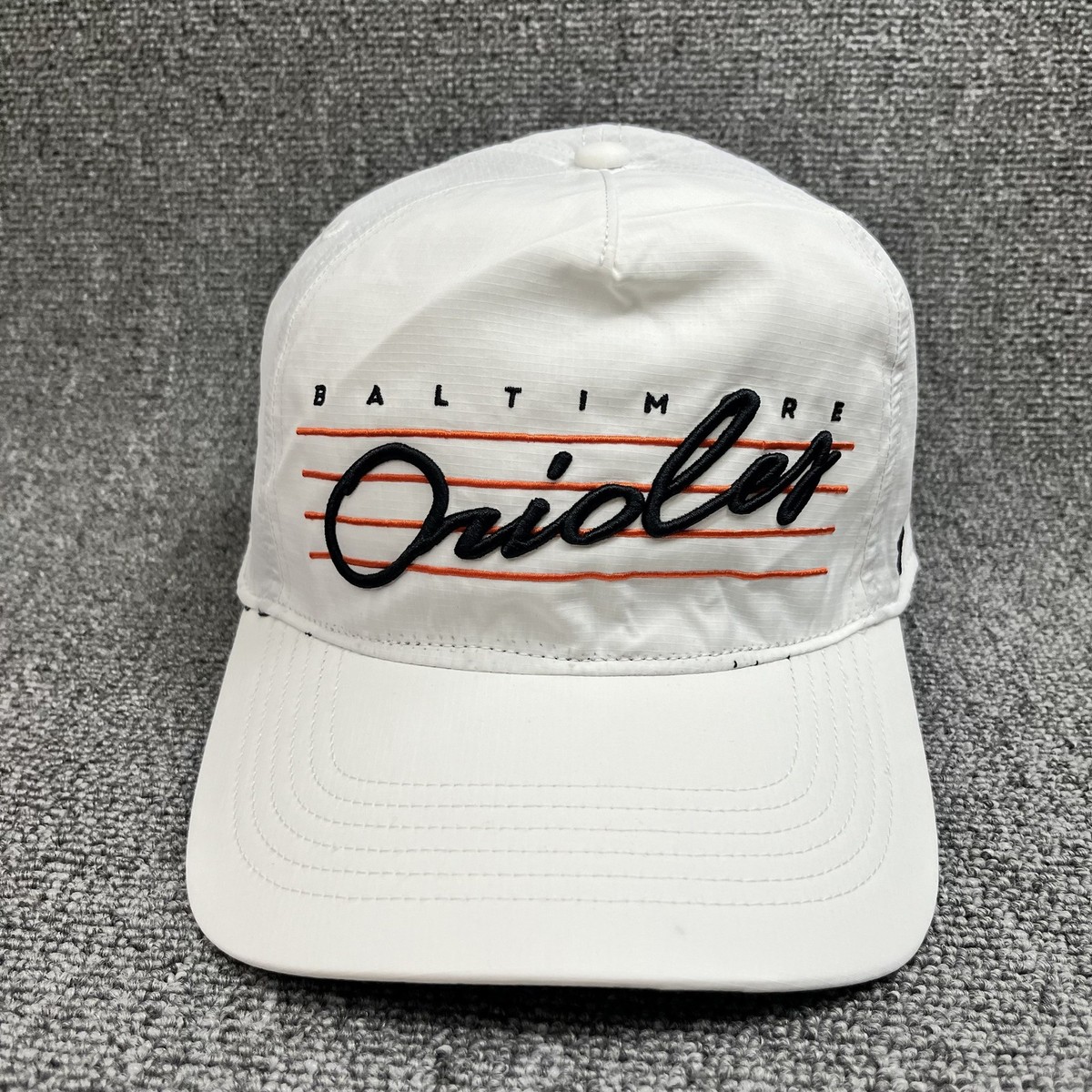 '47 Brand Baltimore Orioles MLB White Ripstop Hitch Snapback Hat Curved Brim