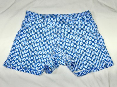 Old Navy Pixie Shorts Blue Tile Print Women s Size 8 High Rise Stretch