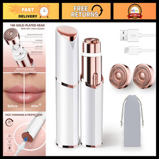 Painless Electric Facial Hair Remover for Women - Rechargeable, LED Light, Upper