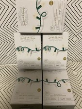    Wondershop 60 ct LED Faceted Mini Christmas Lights Warm White Wire   SET 5