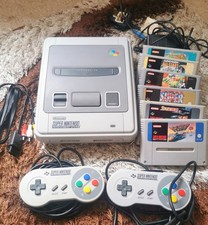 Super Nintendo SNES Console with 6 Games Tested & Working (PAL) + 2 Controllers
